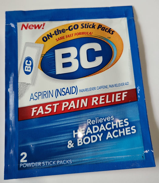 BC Powder Sampler Fast Pain Relief two power stick packs( 3-Pack 6 Powders)