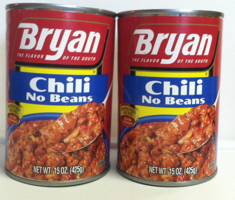 Bryan Chili With Out Beans the Flavor of the South Two 15 Oz Cans