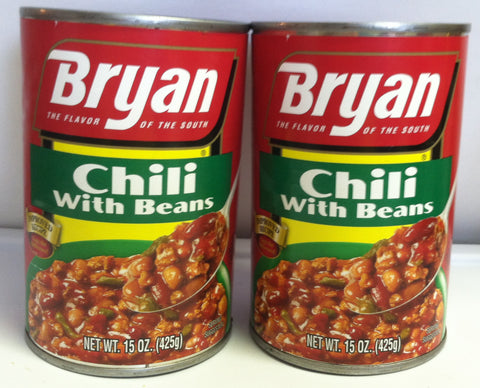 Bryan Chili With Beans the Flavor of the South Two 15 Oz Cans