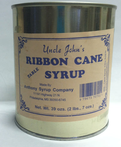 Uncle Johns Ribbon Cane Table Syrup 1 in a Metal 32 Fl Ozs Can weight 2Lb 7Oz