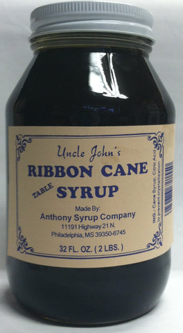 Uncle Johns Glass Quart 32 oz Ribbon Cane Syrup