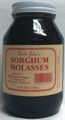 Uncle Johns Sorghum Molasses Syrup 32 Fl Oz Glass Jar