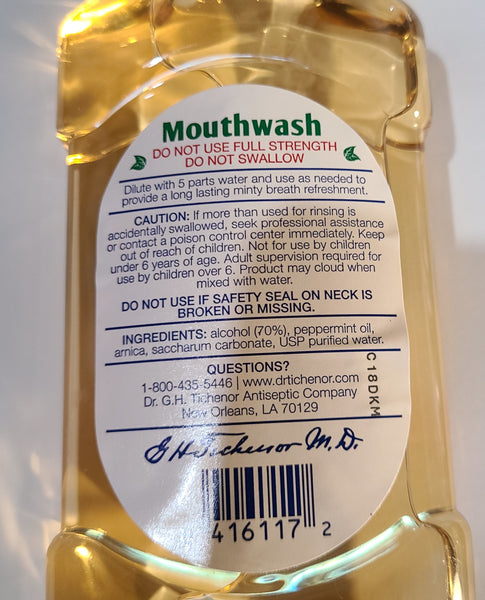 Dr. Tichenor's All Natural Peppermint Mouthwash, 8 fl oz (Pack of 1)