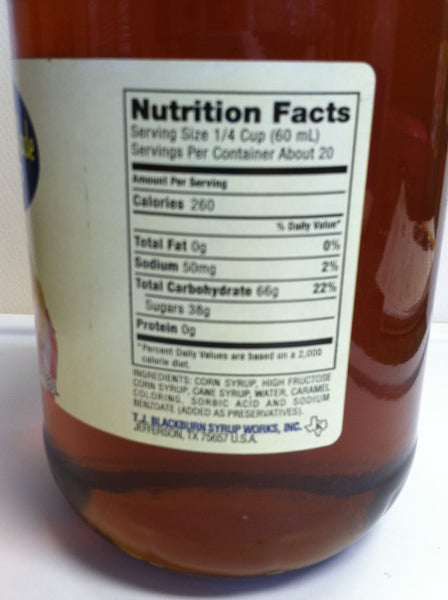 Blackburn-Made  Syrup One Quart Eight Ounce Glass Container