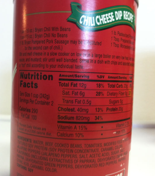 Bryan Chili With Beans the Flavor of the South Two 15 Oz Cans
