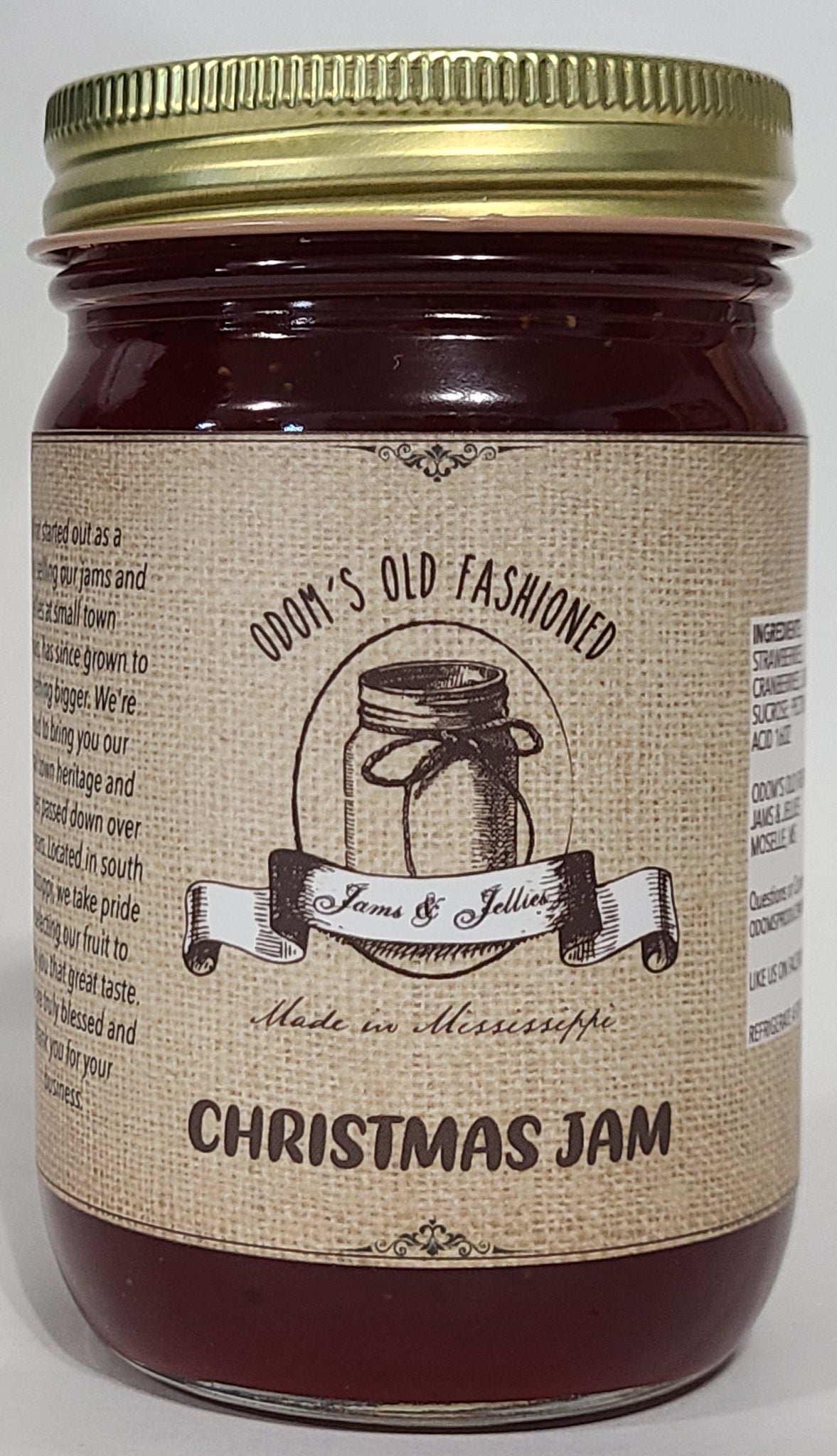 Christmas Jam in  Glass 16 oz Jar