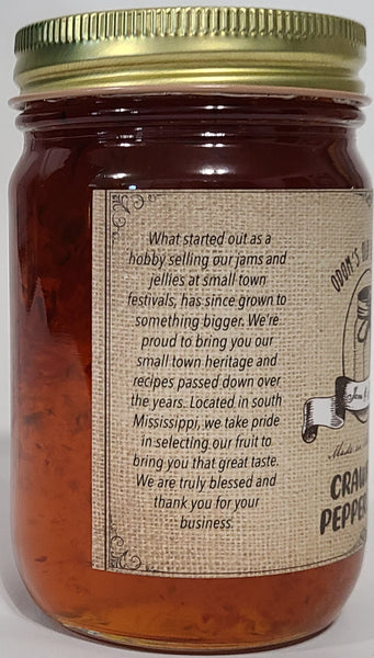 Crawfish Pepper Jelly 16 oz Net Wt Size by Odom Jelly & Jam Farm