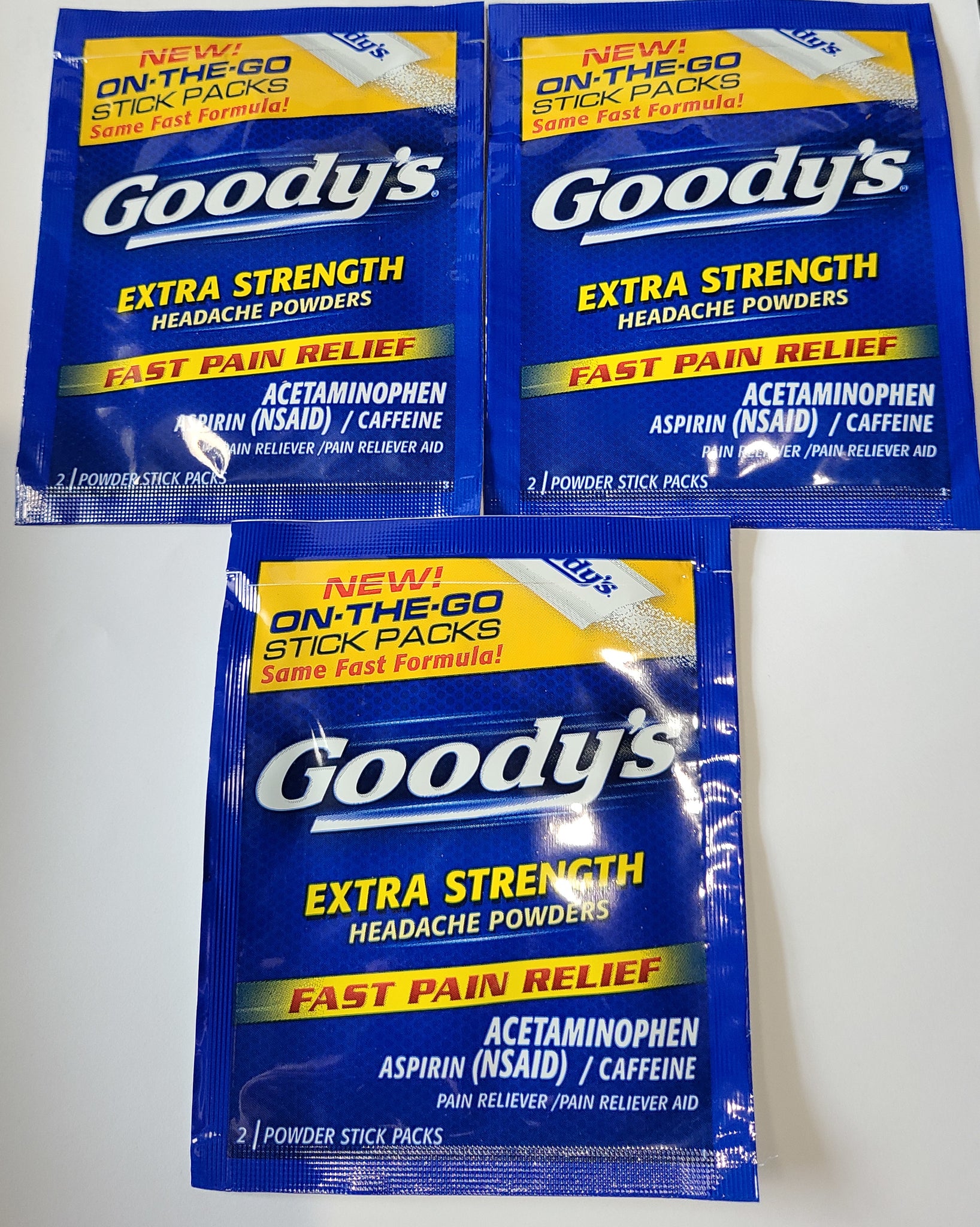 Goodys Powder Sampler Extra Strength two power stick packs( 3-Pack 6 P ...