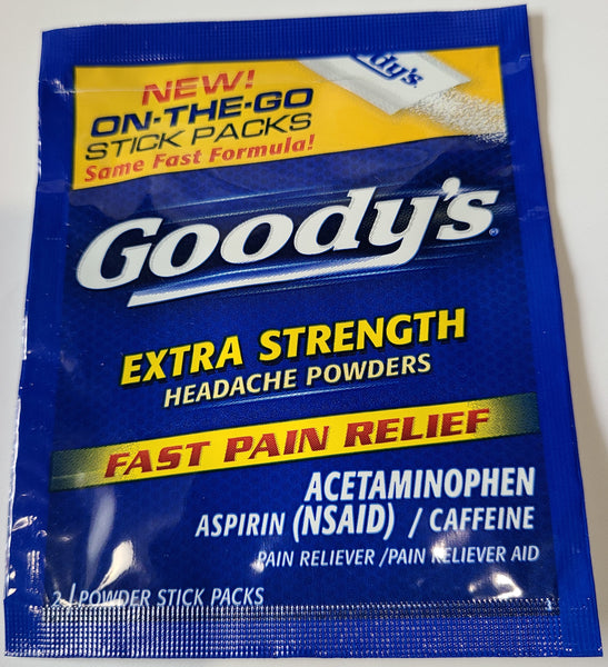Goodys Powder Sampler Extra Strength  two power stick packs( 3-Pack 6 Powders)