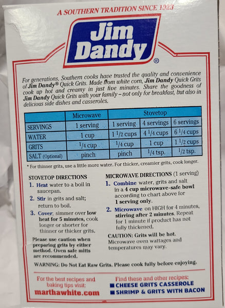JIm Dandy Quick 5-minute Grits Enriched 16 oz two-pack