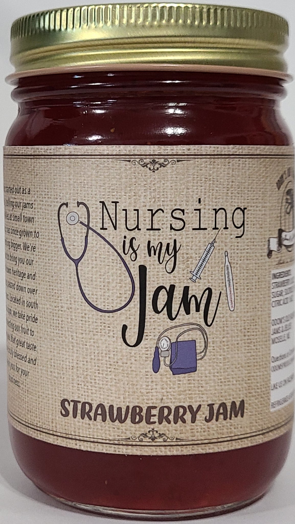Nursing Jam in Glass Jar 16 oz net wt (Strawberry)