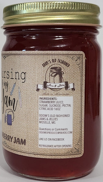 Nursing Jam in Glass Jar 16 oz net wt (Strawberry)
