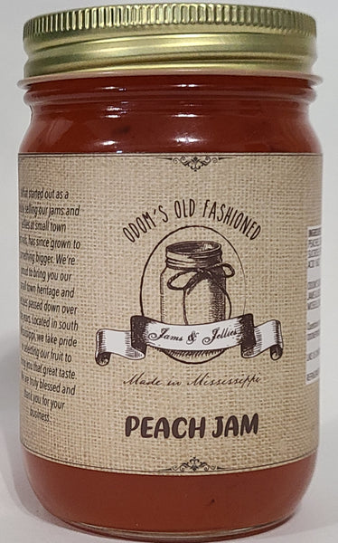 Peach Jam in Glass Jar 16 oz net wt