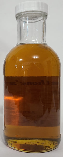Anthone's Peach blended Syrup in a 12 Fluid Oz Glass Bottle
