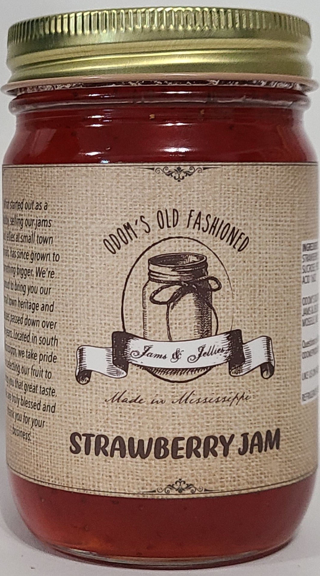 Strawberry Jam in Glass Jar 16 oz net wt